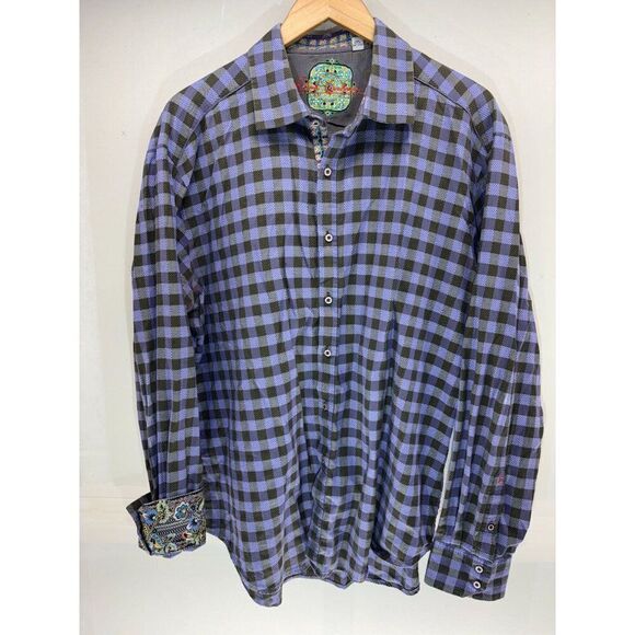 Robert Graham Mens Size 2XL Checkered Print Button up Flip Cuffs Shirt - Picture 1 of 7